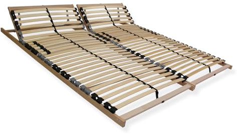 Sleepneo Stabiler Lattenrost 180x200, Lattenrahmen Buche, 28 Latten, 7 Komfortzonen, Federholzrahmen Made in Germany, Lattenrost Kopfteil verstellbar, Lattenrahmen Traglast bis 150Kg