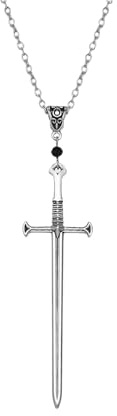 ZIAFRPN Herren Halskette Herren Punk Rock Kreuz Anhänger Halsketten, Retro Gothic Langes Messer Halskette Hip Hop Schmuck für Frauen Teenager Mode
