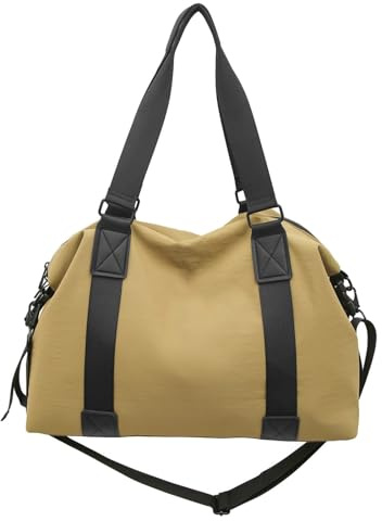Generisch 2026 Geräumige, leichte Schultertasche für Reisen, Fitnessstudio, Sport Arbeit mit separatem Nass- Trockenfach (Khaki, One Size)