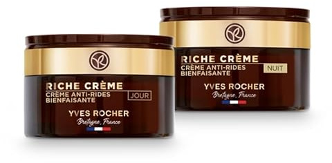 Yves Rocher RICHE CRÈME – Routine Tag & Nacht – Regenerierende Anti-Aging Pflege – Intensive Nährung & Hautkomfort – Pflege mit Öl aus 1.000 Rosen – Tagescreme 50 ml + Nachtcreme 50 ml – Für alle Haut