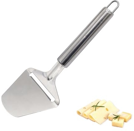 1 Pc Cheese Slicer, Multi-Functional Manual Cheese Cutter, Stainless Steel Cheese Grater Peeler Tool for Soft & Hard Cheese, Kitchen Cooking Gadget (Silver)