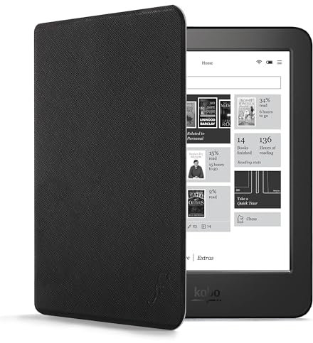 Forefront Cases Hülle für Kobo Aura H2O Edition 1 - Magnetische Schutz-Hülle für Kobo Aura H2O Edition 1 (Modell: N250-2014) - Dünn und Leicht mit Smart Auto Schlaf/Wach Funktion Tasche - Schwarz