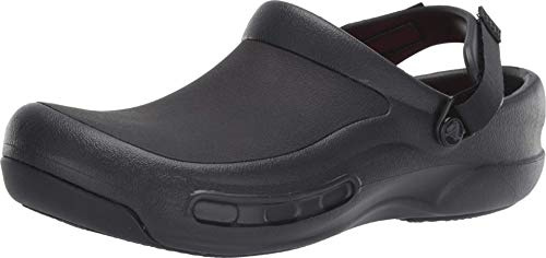 Crocs Unisex Bistro Pro Literide Work Crocs for Men and Women with Innovative Comfort, Black Black 001, 9 UK Men 10 UK Women