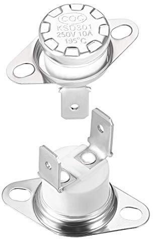 sourcing map 2pcs Bimetall Temperatur Reglerschalter Thermostat 195°C 10A normal schließen de