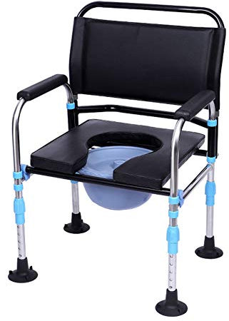 GY-1 Premium Toilettenstuhl, Home Mobile Toilette, VerstäRkte Kufe, RüCkenlehne + Armlehne, Geeignet FüR äLtere Menschen, Schwangere, Behinderte