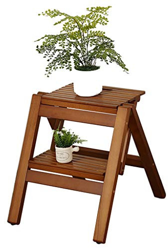 ZLL - Marchepieds escamotables Escabeau en Bois Massif Chaise d'escalier Pliante Portable Escabeaux Multifonctions à 2 marches Accueil Bibliothèque Bureau Ascendant Tabouret