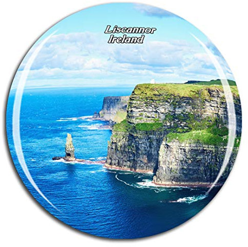 Weekino Irland Cliffs of Moher Munster Kühlschrankmagnet 3D Kristallglas Touristische Stadtreise City Souvenir Collection Geschenk Starker Kühlschrank Aufkleber