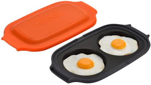 MACONEE Mikrowellen-Eierfritteuse & Pochierer | Eierkocher für 2 Eier | Spülmaschinenfest & BPA-frei