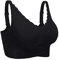 iClosam Womens Sports Bra Front Cross Side Buckle Push Up Bra Sexy V-Neck Lace Bralette Wireless Yoga Running Lounge Bra with Removable Pads M-XXXL Black