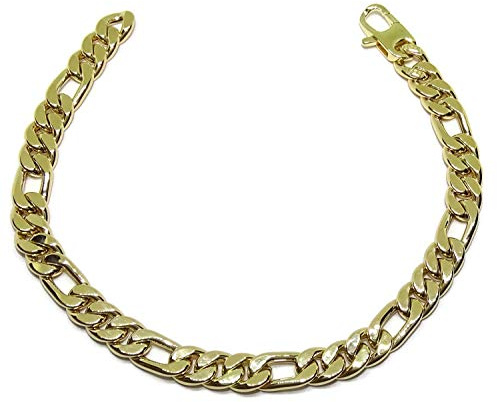 Never Say Never Herren-Armband aus 18-karätigem Gelbgold, klassisches Modell, 3 x 1, flach, hohl, 20,5 cm lang, 7 mm breit und 10,50 g Gewicht aus 18-karätigem Gold., Gelbgold