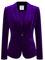 Allegra K Blazer en velours pour femme à manches longues et revers cranté avec simple boutonnage Couleur unie, violet intense, 48