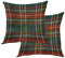 BaoNews Red Scottish Plaid Throw Pillow Covers,Retro Green Tartan Traditional Christmas Cushion Cover Digital Blended Hidden Zipperl Decorative Pillowcases for Hair Skin Square 18X18 in 2 Pcs