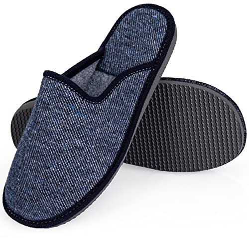 ESTRO Pantofole Uomo Casa Cotone Ciabatte Uomo Suola di Memoria Antiscivolo F17 (44, Jeans)