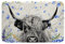 Loussiesd Hochland Kuh Blume Weich Fleece Badteppiche Stier Vieh Polyester Badematte 50x80cm Kinder Jungen Boho Marmor Grau Badezimmerteppich Western Komisch Tier Dekor für Boden Indoor Badvorleger