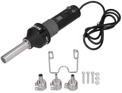 Handheld Hot Air Gun, 450W Mini Hot Air Gun Temperature Adjustable LCD Display Heat Guns for Welding, Drying Paint, Clay, Rubber Stamp