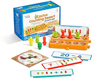 Learning Resources Kit d’activités des cactus à compter , kit d’activités mathématiques de la petite enfance pour la classe, connaissances des nombres, 67 pièces, à partir de 3 ans
