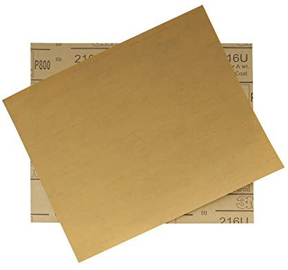 3M 800 Körnung Gold Vorgeschnittenes Aluminiumoxid Schleifpapier 227X280mm (2er Set)
