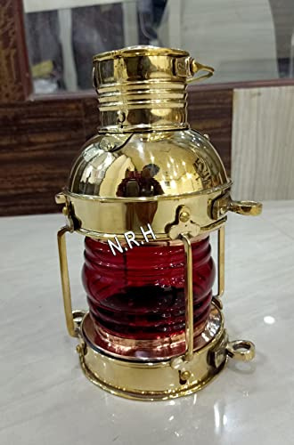 Faroles de latón temáticos para la decoración casera con Vidrio Rojo