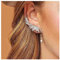 Dervivea Bohemia Angel Wing Ear Climber Pendientes Plata Cristal Pluma Stud Pendientes Gota de agua Cristal Crawler Pendientes Bling CZ Alas Cartílago Wrap Pendientes Joyas para mujeres y niñas
