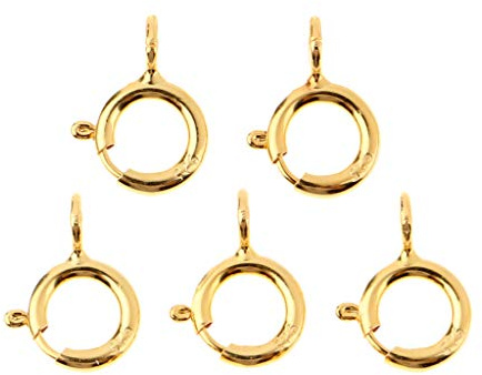 5 Stück Federringe Verschlüsse Schmuck Herstellung Verbinder Verschlüsse 5 mm Gold
