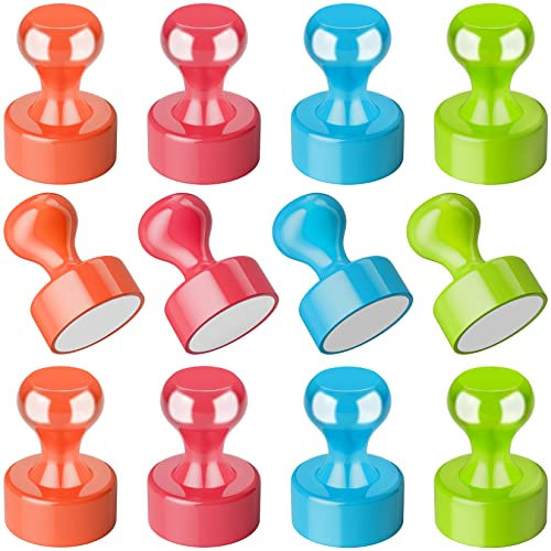 12Pcs Refrigerator Magnets Fridge Magnet, Whiteboard Magnets, Fridge Magnets Adults, Magnets Fridge, Small Strong Magnets for Kitchen, Office, School, Locker, Map - Multi Color