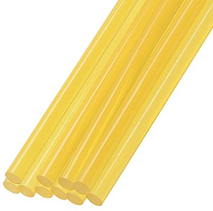 Rebower Colla a Caldo Stick Mini Adesivo Colla a Caldo Colla Pistola Sticks, [per Arte, Artigianato, Fai-da-Te, Card Creazione] - 0,27 x 8/Giallo Trasparente/10pz