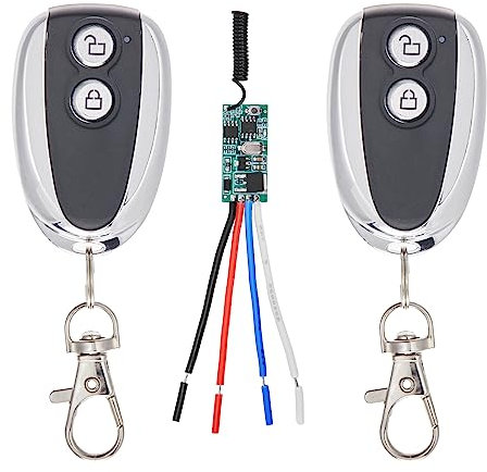 ZHOFONET Interruttore A Distanza Senza fili DC 12V,DC 5V-30V,3A Mini Relè Interruttore Wireless Relè Wireless,Ricevitore + Trasmettitore,Utilizzato per luci LED, Interruttore Di