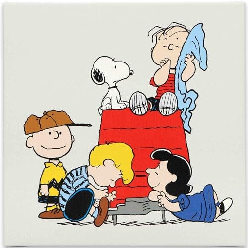 Open Road Brands Peanuts Charlie Brown, Snoopy und seine Freunde Galerieverpackte Leinwand Wanddekoration – lustige Cartoon Wandkunst für Heimdekoration