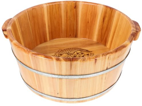 GANAZONO Holz-Fußbecken Fußwascheimer Fußbadewanne Pediküre-Eimer Fußwaschfass Für Zu Hause Fußbad Massage Spa Sauna