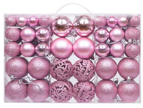 Weihnachtskugel, Tropfenball, 100 Stück, in Box, Weihnachtsbaumschmuck, Weihnachtsschmuck (rosa)
