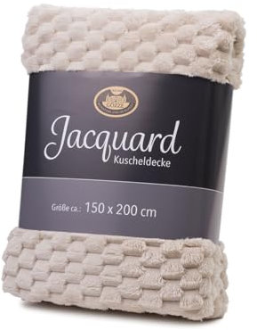 Gözze - Bubbles Wohndecke, Jacquard, 100% Polyester (Mikrofaser), 150 x 200 cm - Creme