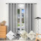 WOLTU Gardine mit Ösen, Vorhang für Wohnzimmer Schlafzimmer, Leinenoptik, Halbtransparent, modern, 135 x 225 cm, Grau
