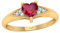 ANGELGOLD Verlobungsring aus Gold mit Rubin-Herz: Einzigartiger Goldring 585 für den besonderen Moment der Verlobung! (585er Gelbgold)