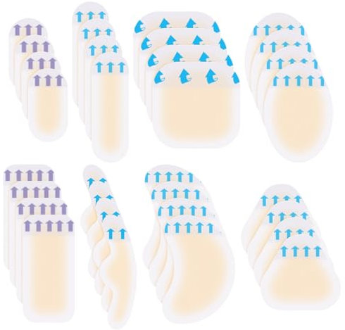 32 Stück Blasenpflaster Ferse Hydrokolloid Pflaster Gel Pflaster, Ferse Blasenpflaster Für Zehen Und Finger Vorfuß Ferse Fersenschutz(7 Arten)