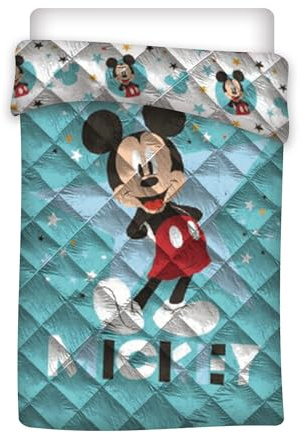 AYMAX Mickey Mouse Steppdecke Bettdecke Decke 140 x 200 cm