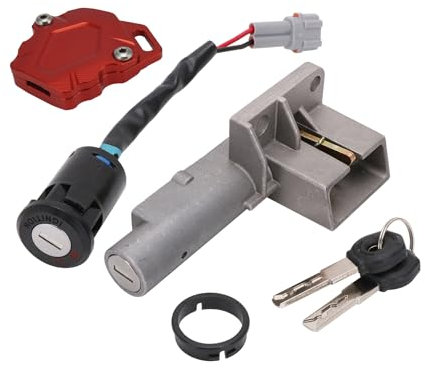 Motorcycle Ignition Key Switch+Key Cover Case Set,Key Starter Switch with Key Protector CNC Aluminum for Sur Ron Light Bee Sur Ron S/X-Red