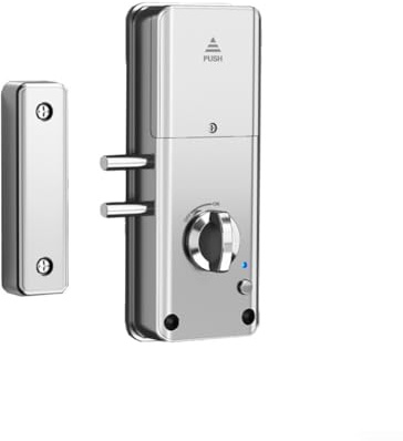 Cerradura de puerta invisible inteligente para Tuya - Cerradura de puerta invisible de madera con aplicación para el hogar, hotel, oficina (cerradura para tuya plateada)