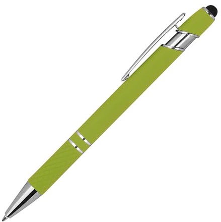 Touchpen Kugelschreiber aus Metall / mit Muster / Farbe: hellgrün