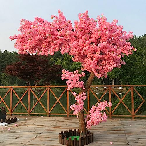 SIBEG Albero dei Fiori di ciliegio Artificiale Giapponese Pianta di Simulazione Albero di pesco Albero dei Desideri Fiore di Seta Finto Decorazione del Centro Commerciale 1x0,6 m / 3,2x1,9 Piedi