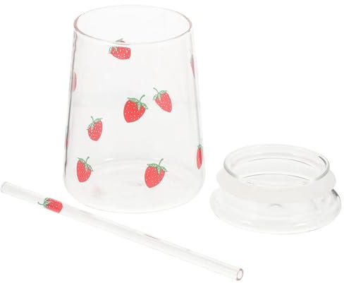 HOLIDYOYO Tasses En Verre Robustes Pratiques Capacité Avec Paille Idéales Pour Le Café Le Thé