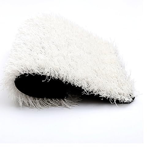 Tappetino da giardino, tappeto in erba sintetica realistica, erba artificiale spessa 1,18 (in) per cani e animali domestici, rotolo in pile da prato bianco resistente, con fori di drenaggio