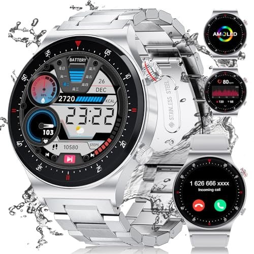 LIGE Smartwatch Uomo Chiamate Bluetooth,1,43''AMOLED Orologio Fitness Impermeabile IP68 con 120+Modalità Sportive, Cardiofrequenzimetro,Sonno,Notifiche WhatsApp Smartwatch per Android iOS