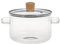 Wedhapy Geriffelter Glastopf Kochtopf aus Glas mit Deckel 1,6 l/54 oz hitzebeständiger geriffelter Topf aus Borosilikatglas mit Griffen Kochgeschirr aus klarem Glas Simmertopf sicher