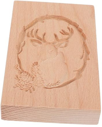 Ciieeo Holz Rentier Form Keksbackzubehör Plätzchenpresse Backen Werkzeug Küche Diy Süßigkeitenform Holzplätzchenform