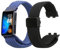 kwmobile Pulsera compatible con Huawei Band 10/9 / 8 correa - 2x Correas de Nailon Trenzado con Cierre de Imán - Tamaño ajustable - negro/azul