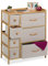 Relaxdays Kommode, Bambus, 7 Stoffschubladen, Flur, Schlafzimmer, HxBxT: 73x61,5x32,5 cm, Schubladenschrank, Natur/beige