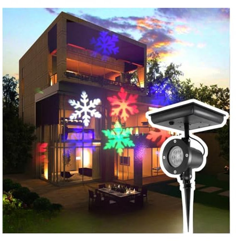 YQVEOT LED Lampe de projecteur de noël 180 Rotatif Solaire Plein Ciel étoile lumière fête STA lumière extérieure Jardin pelouse Lampe pour la décoration intérieure du paysa