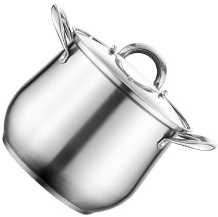 MAGICLULU Olla Inoxidable Con Tapa Para Sopas Gran Capacidad Utensilios De Cocina Esenciales