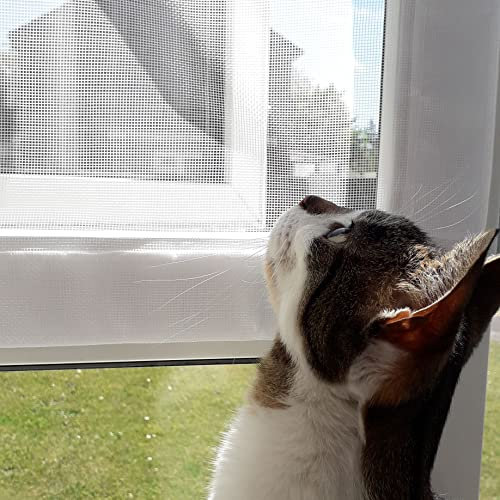 Flat Cats Window Protection for Cats Standard Twin Pack (White Mesh/White Fixings, 32 x 46)