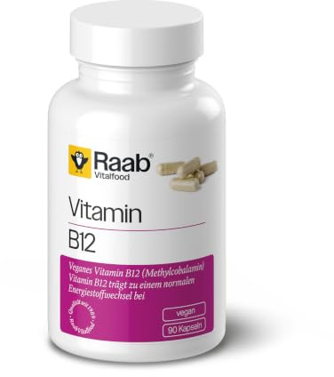 Raab® Vitamin B12 Kapseln (90 Stück) - Vegan | Mit Vitamin B12 (Methylcobalamin) in bioaktiver Form - nur 1 Kapsel täglich, vegan, glutenfrei, laktosefrei, ohne Zusätze
